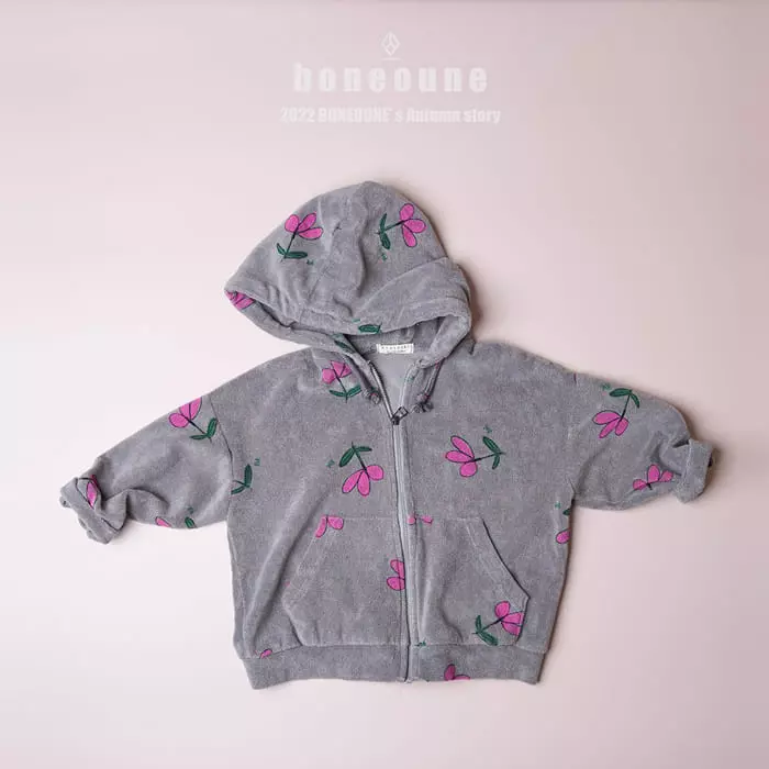 Boneoune - Korean Children Fashion - #Kfashion4kids - Gray Flower