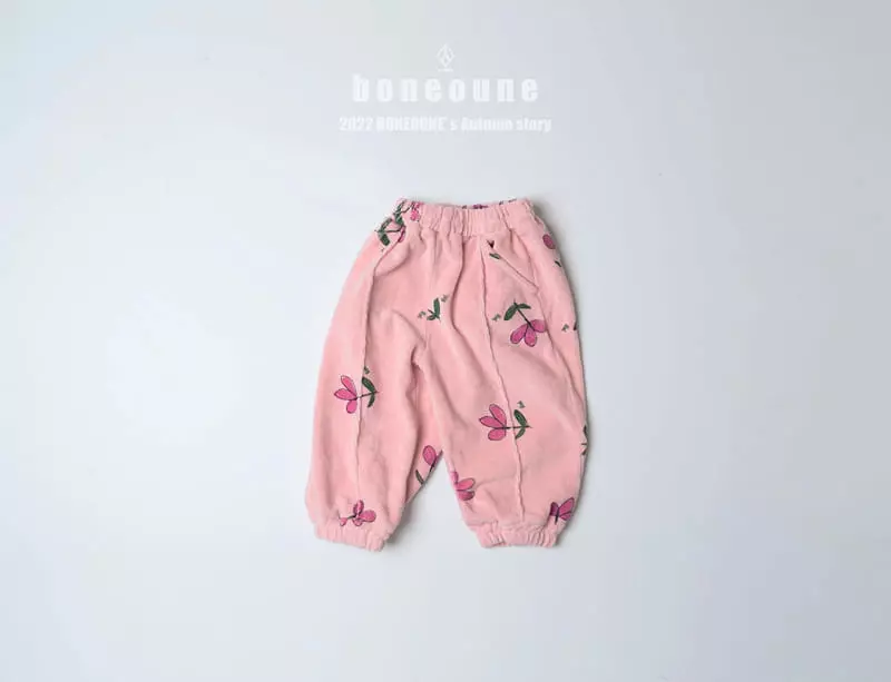 Boneoune - Korean Children Fashion - #designkidswear - Pink Flower Pants - 12