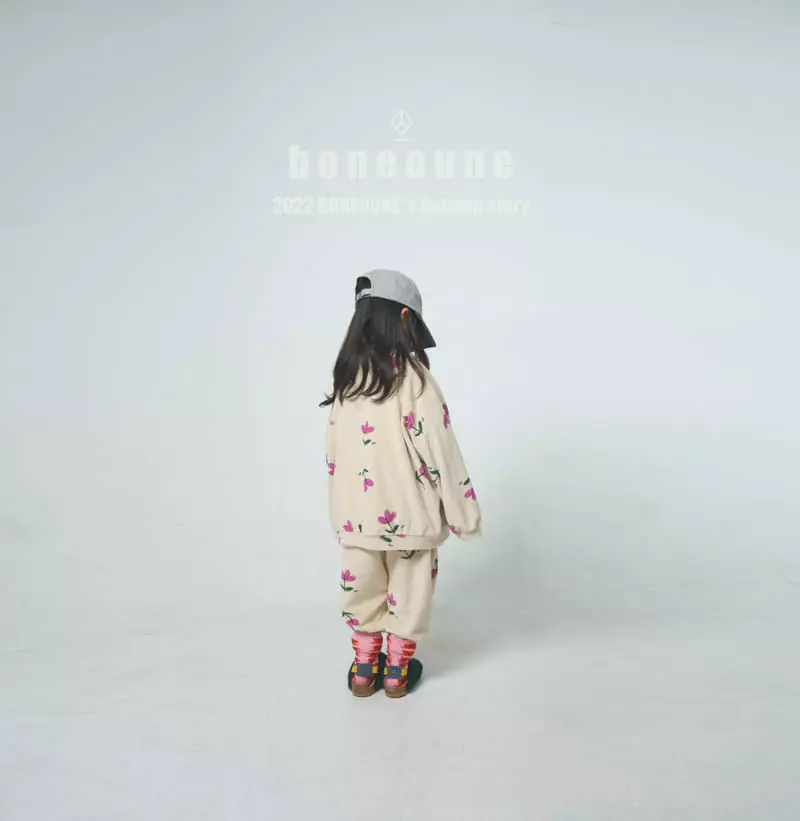 Boneoune - Korean Children Fashion - #designkidswear - Pink Flower Zip-up - 11