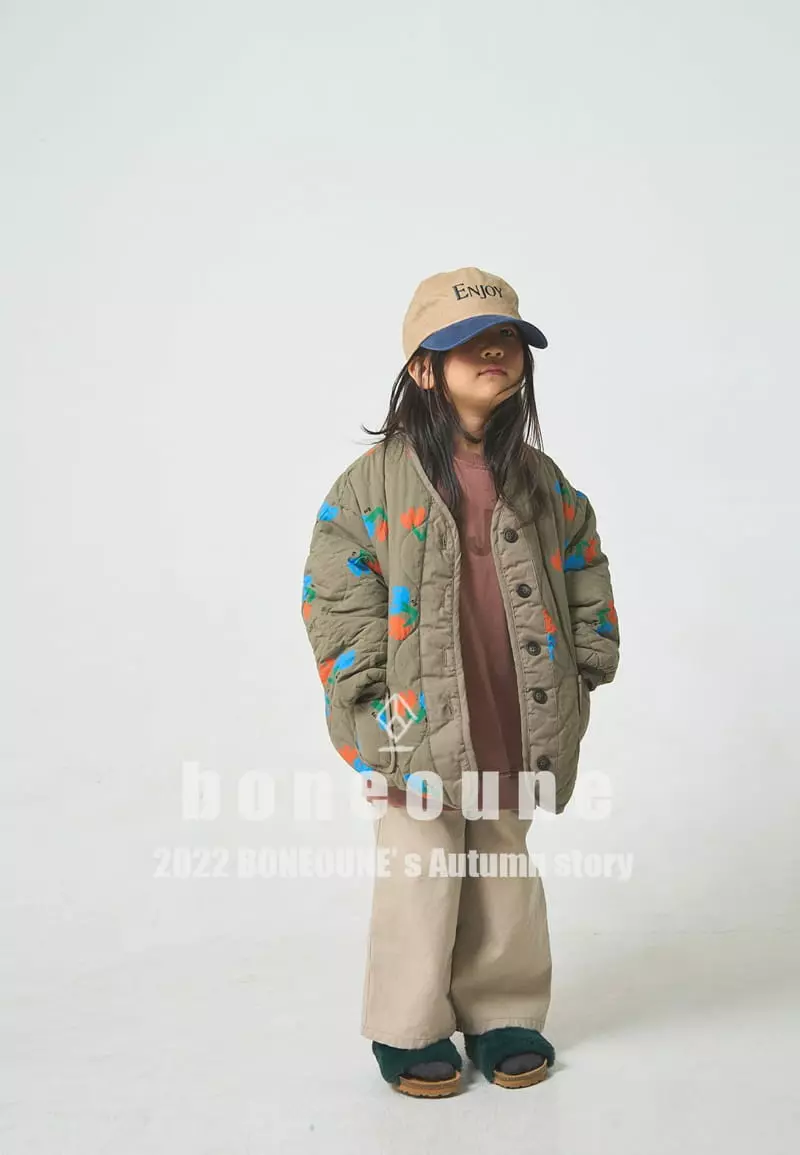 Boneoune - Korean Children Fashion - #discoveringself - Duson Flower Quilting Jacket - 3
