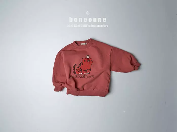 Boneoune - Korean Children Fashion - #kidsshorts - Boss Tiger Sweatshirt - 2