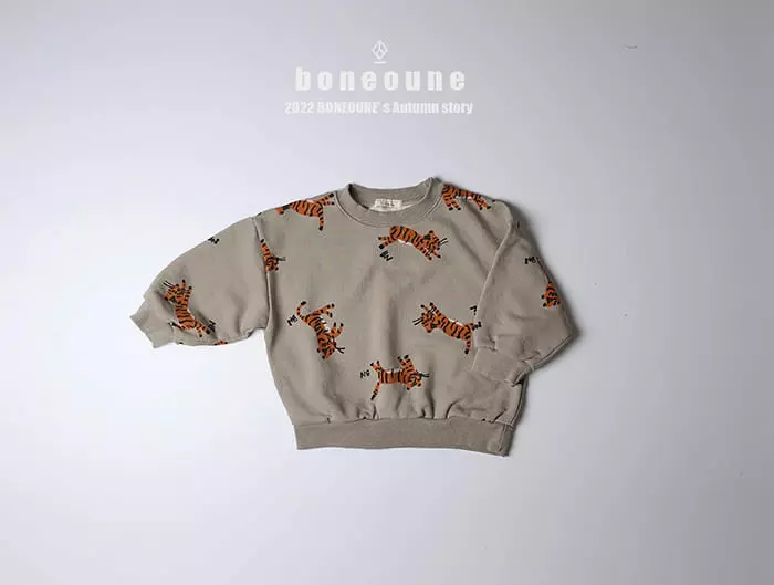 Boneoune - Korean Children Fashion - #kidsshorts - Tiger 22 Sweatshirt - 2