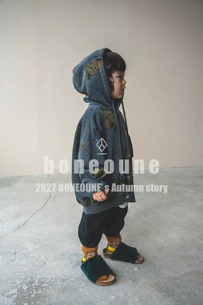 Boneoune - Korean Children Fashion - #littlefashionista - Cheetah Button Hoody