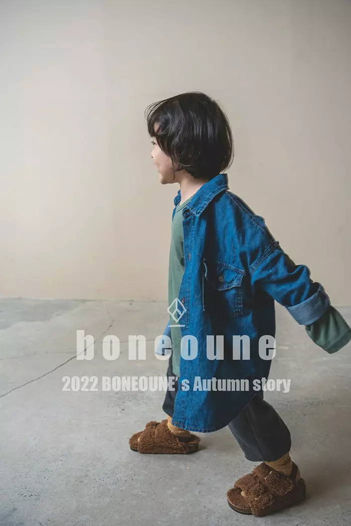 Boneoune - Korean Children Fashion - #minifashionista - Hello Denim Shirt