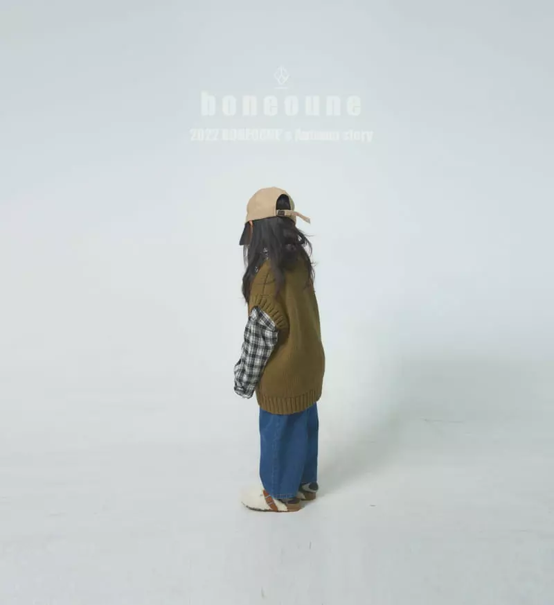 Boneoune - Korean Children Fashion - #minifashionista - Loose Knit Vest - 9