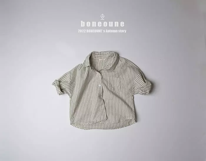 Boneoune - Korean Children Fashion - #stylishchildhood - Check Button Shirt - 2
