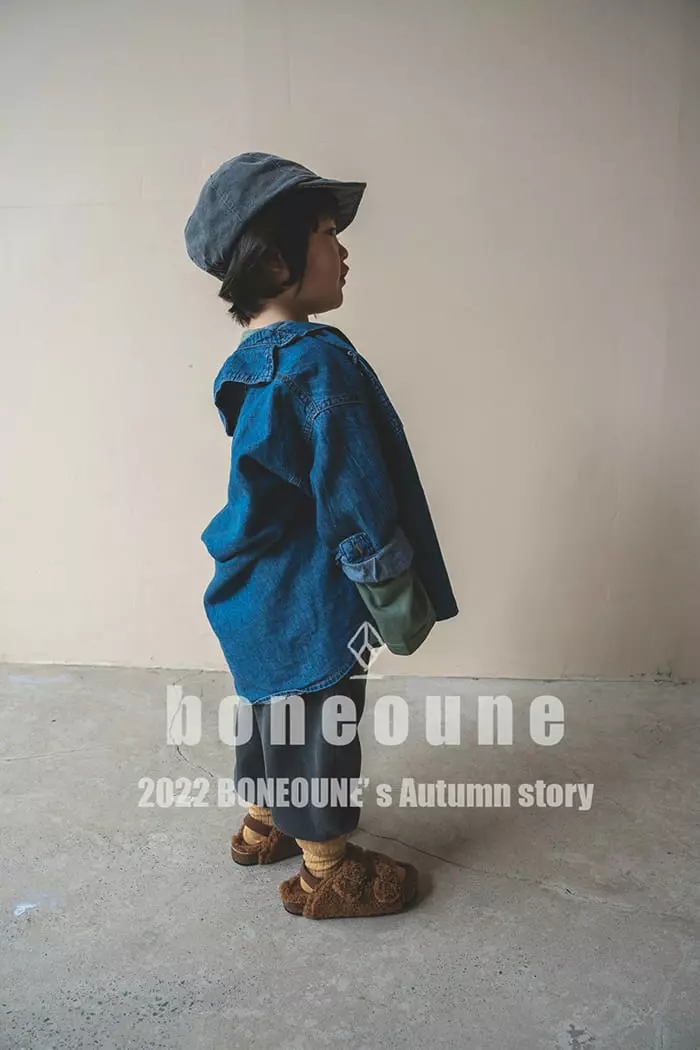 Boneoune - Korean Children Fashion - #todddlerfashion - Hello Denim Shirt - 3