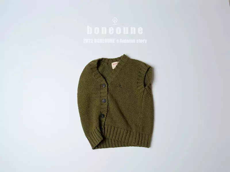 Boneoune - Korean Children Fashion - #todddlerfashion - Loose Knit Vest - 11