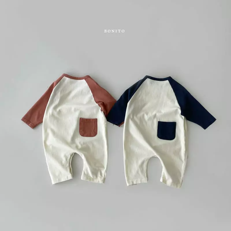 Bonito - Korean Baby Fashion - #babyoninstagram - Raglan Pocket Bodysuit Bebe - 2