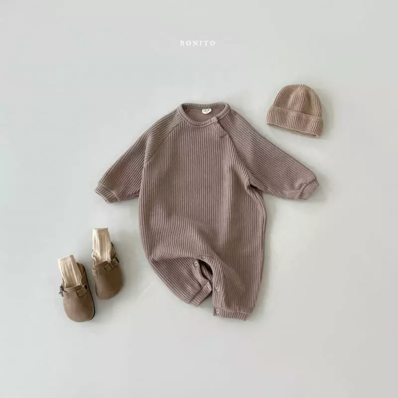 Bonito - Korean Baby Fashion - #babyootd - Knit Rib Rib Bodysuit - 2