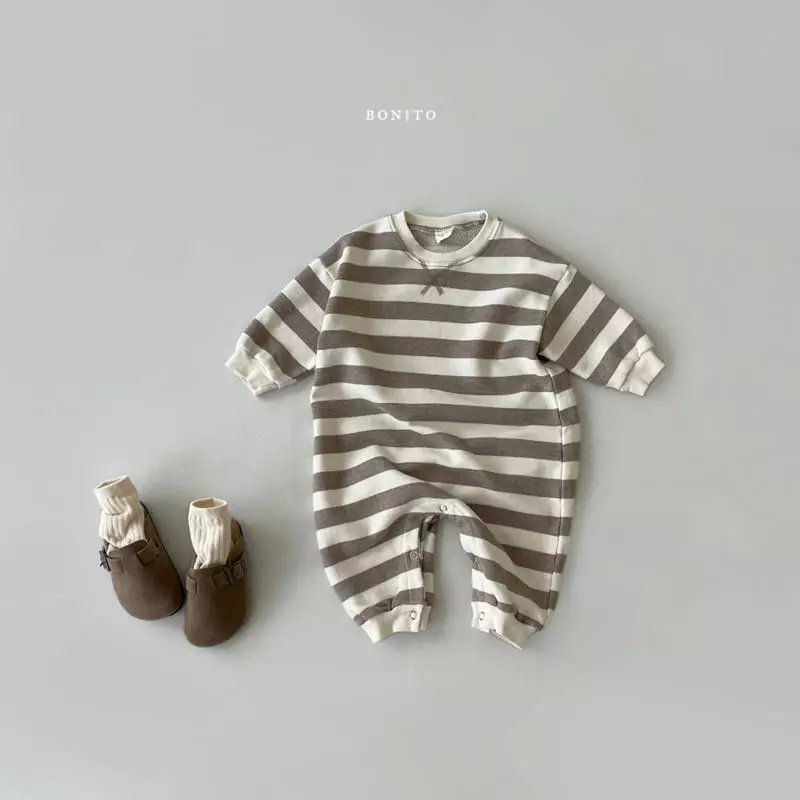 Bonito - Korean Baby Fashion - #babyootd - Stripes Dang Ggang Bodysuit