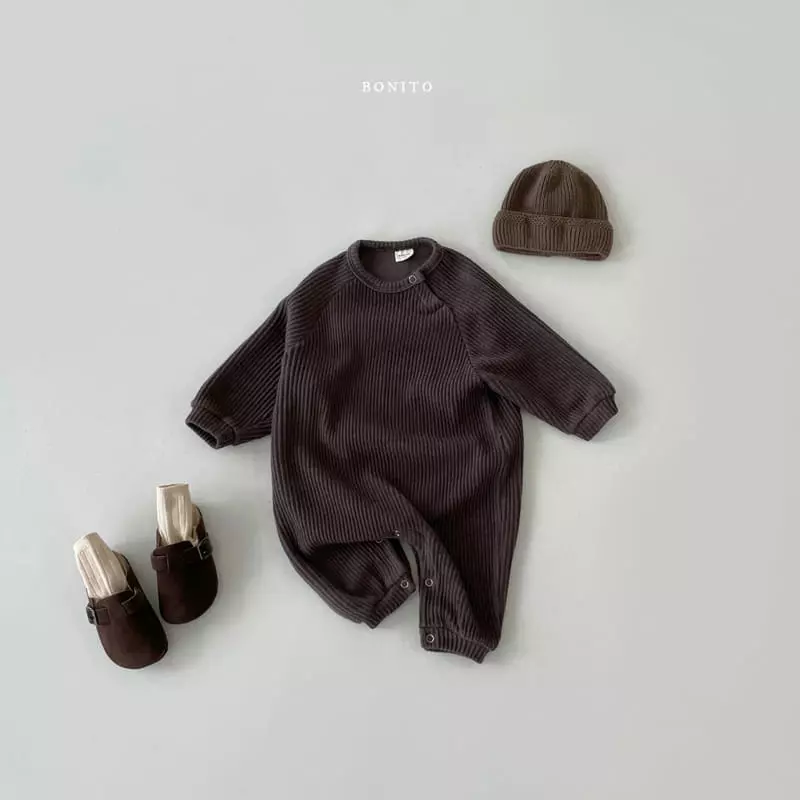 Bonito - Korean Baby Fashion - #babyoutfit - Knit Rib Rib Bodysuit - 4