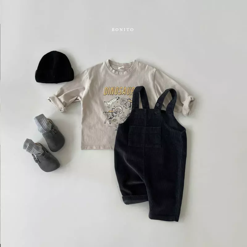 Bonito - Korean Baby Fashion - #onlinebabyshop - Rib Dungarees Bebe - 5