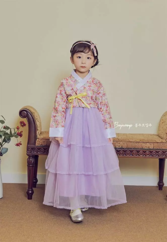 Bonjour Ange - Korean Children Fashion - #childofig - Violet Hanbok - 2