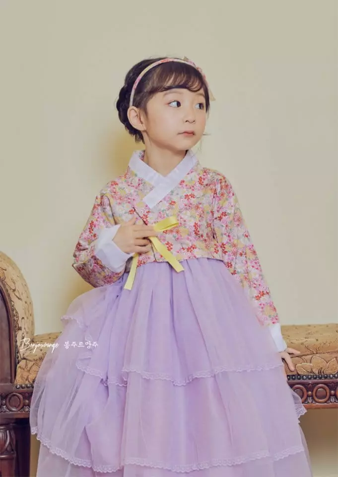 Bonjour Ange - Korean Children Fashion - #childofig - Violet Hanbok - 3