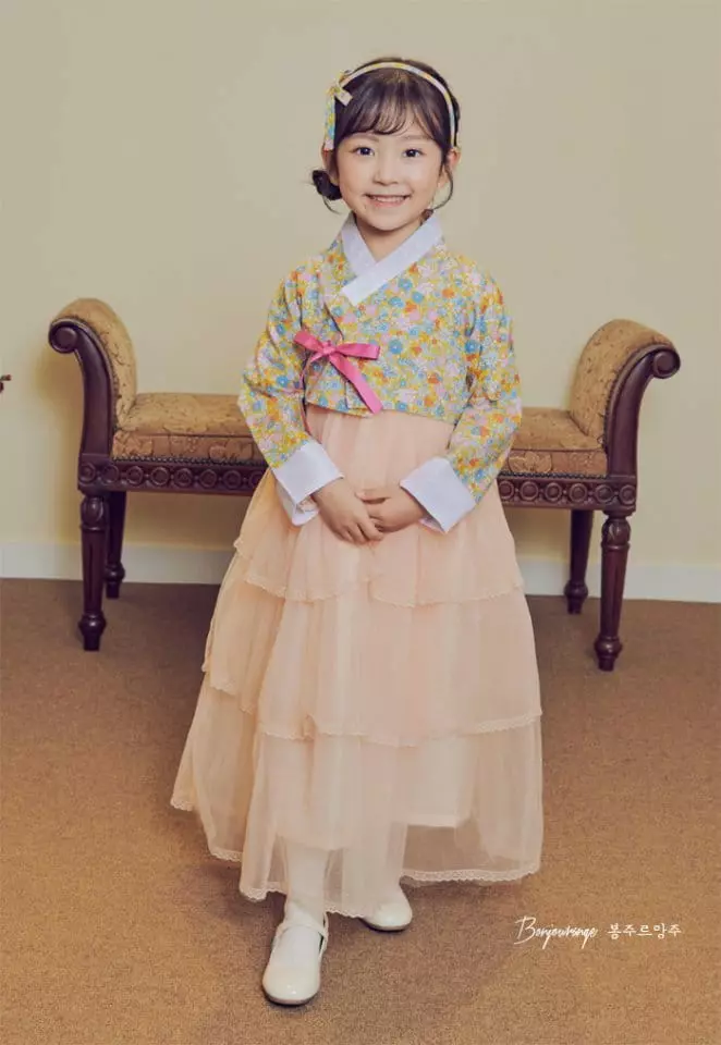Bonjour Ange - Korean Children Fashion - #childofig - Apricot Moran Hanbok