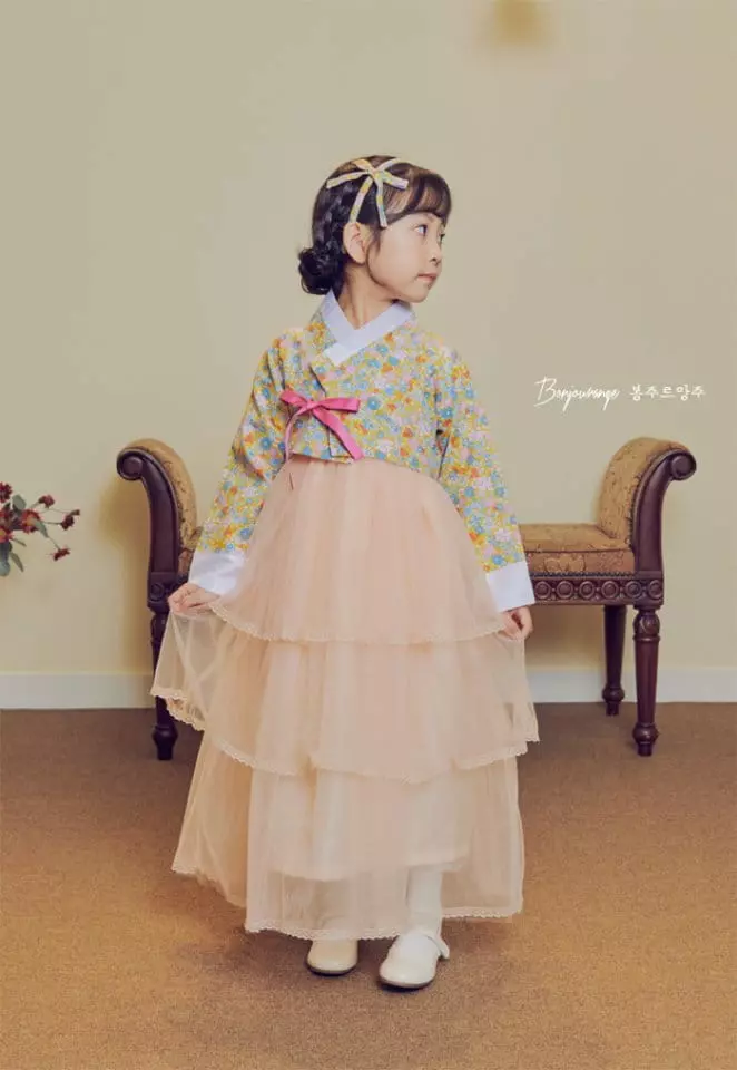 Bonjour Ange - Korean Children Fashion - #fashionkids - Apricot Moran Hanbok - 6