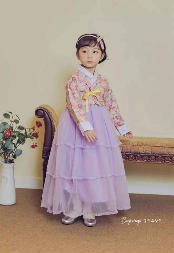 Bonjour Ange - Korean Children Fashion - #kidsshorts - Violet Hanbok - 8