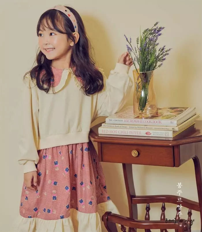 Bonjour Ange - Korean Children Fashion - #littlefashionista - Teddy Sweatshirt One-piece - 6