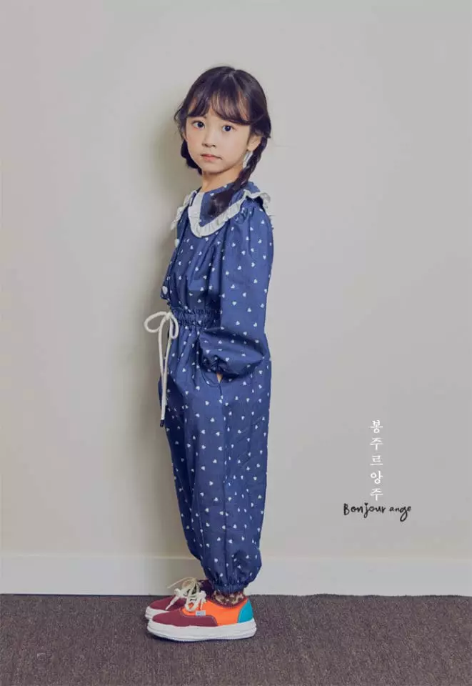 Bonjour Ange - Korean Children Fashion - #magicofchildhood - Hear Denim Top Bottom Set - 9