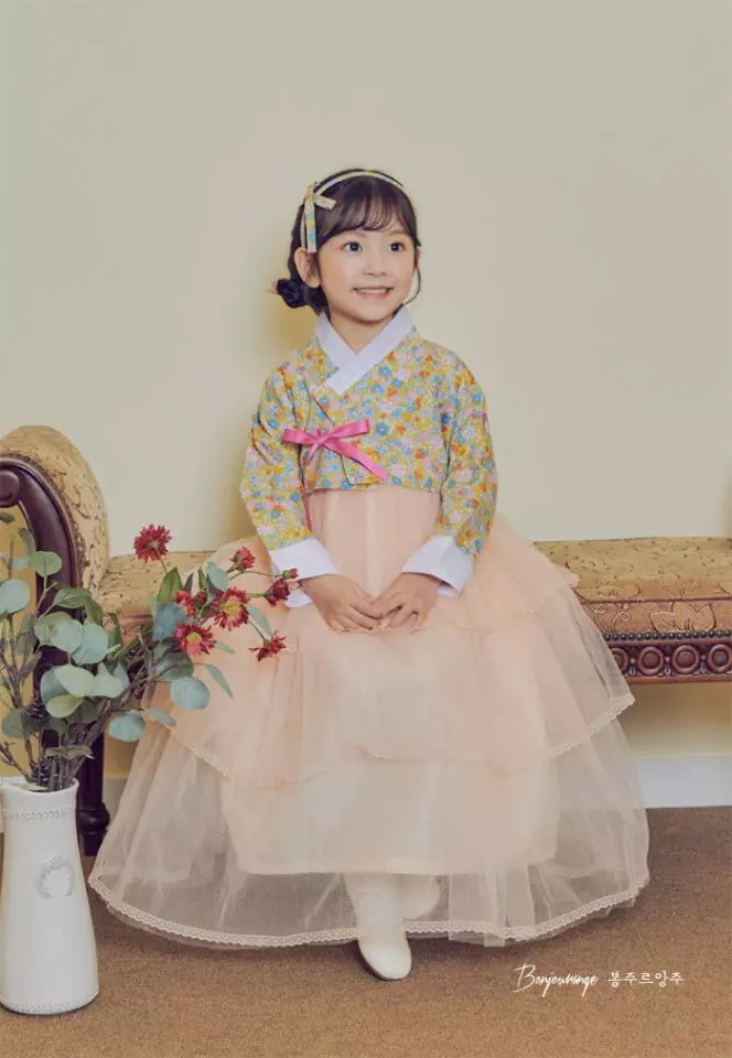 Bonjour Ange - Korean Children Fashion - #magicofchildhood - Apricot Moran Hanbok - 12