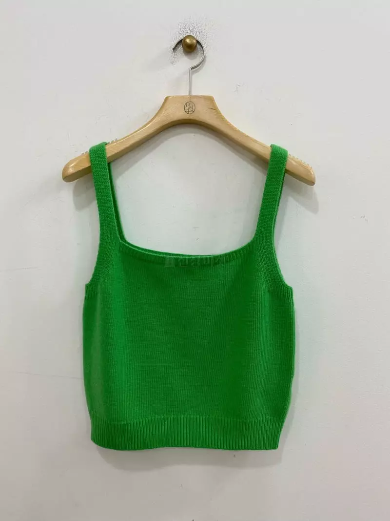 Bplan - Korean Women Fashion - #momslook - Square Crop String Sleeveless