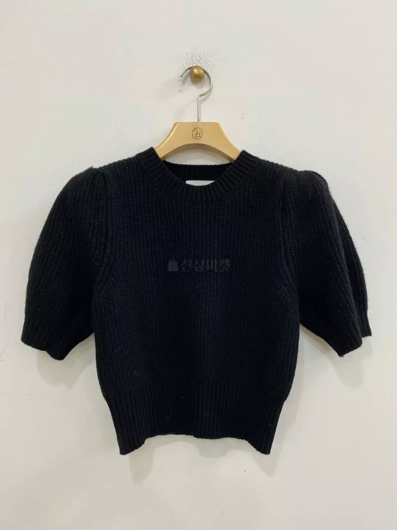 Bplan - Korean Women Fashion - #momslook - Short Sleeves Puff Knit Tee - 6