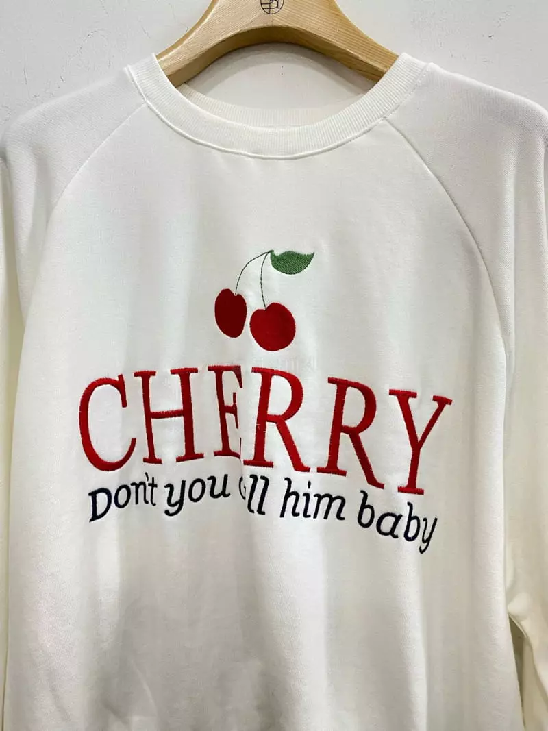 Bplan - Korean Women Fashion - #womensfashion - Cherry Sweatshirt - 3