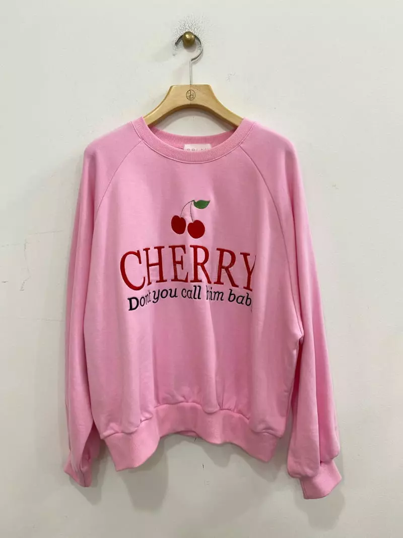 Bplan - Korean Women Fashion - #womensfashion - Cherry Sweatshirt - 5
