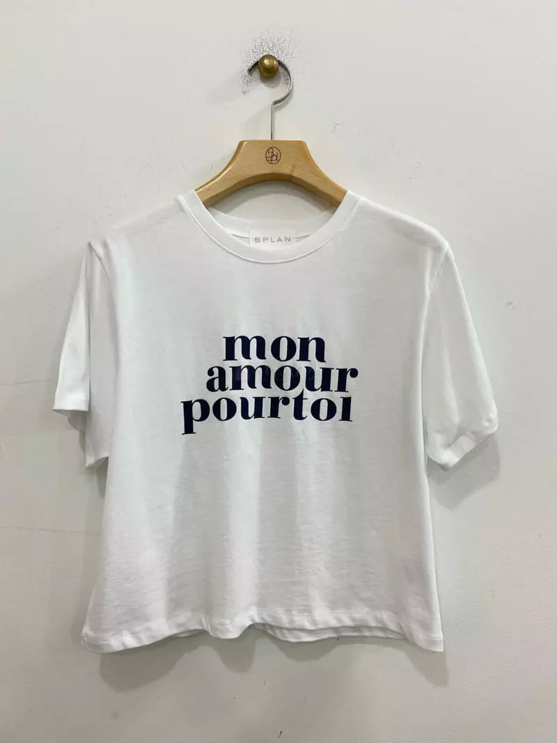 Bplan - Korean Women Fashion - #womensfashion - Dear Crop Tee - 2