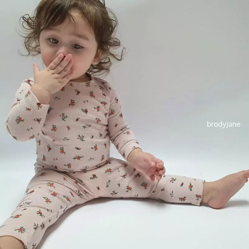 Brody Jane - Korean Baby Fashion - #babyoutfit - Flower Rib Set - 2