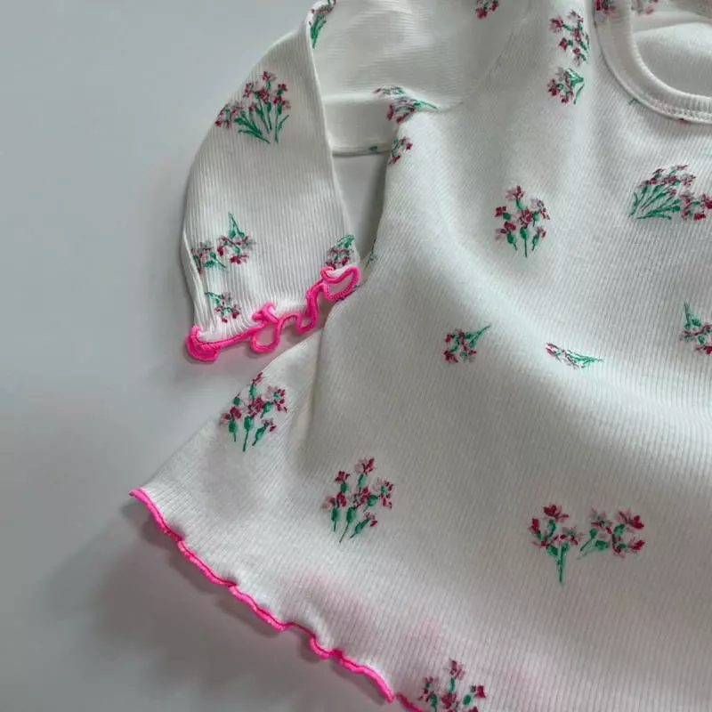 Brody Jane - Korean Baby Fashion - #babyoutfit - Flower Rib Set - 10