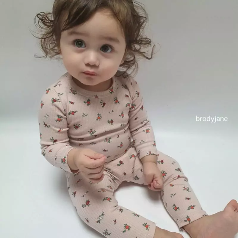 Brody Jane - Korean Baby Fashion - #babyoutfit - Flower Rib Set - 4