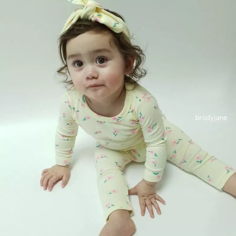 Brody Jane - Korean Baby Fashion - #onlinebabyboutique - Daisy Rib Set - 6