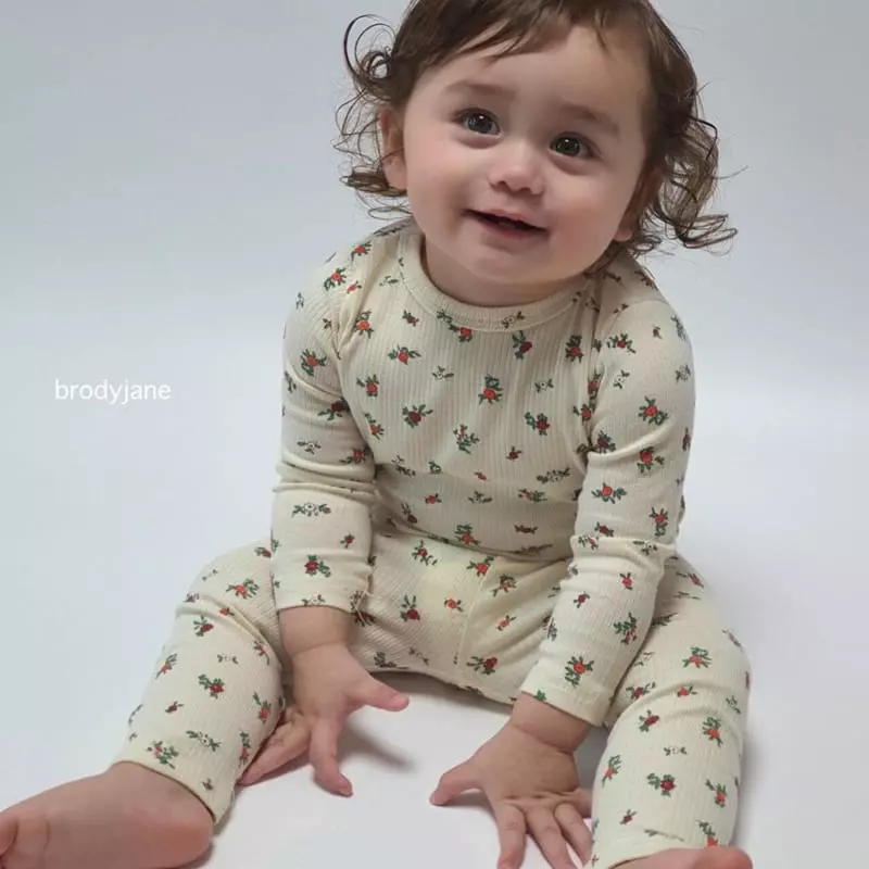 Brody Jane - Korean Baby Fashion - #onlinebabyshop - Flower Rib Set - 6