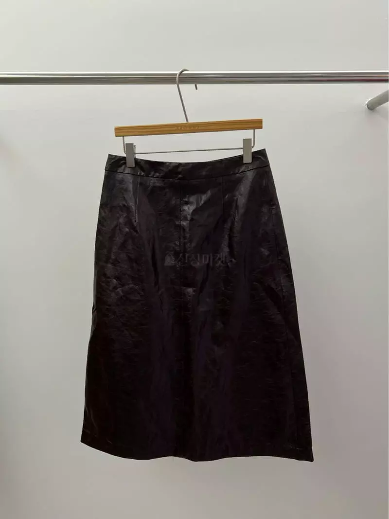 Browns - Korean Women Fashion - #momslook - Crack Leather Skirt - 7