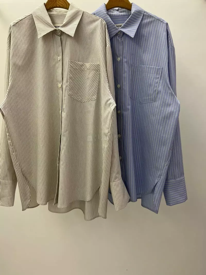 Browns - Korean Women Fashion - #momslook - Multi Stripe Shirt - 2