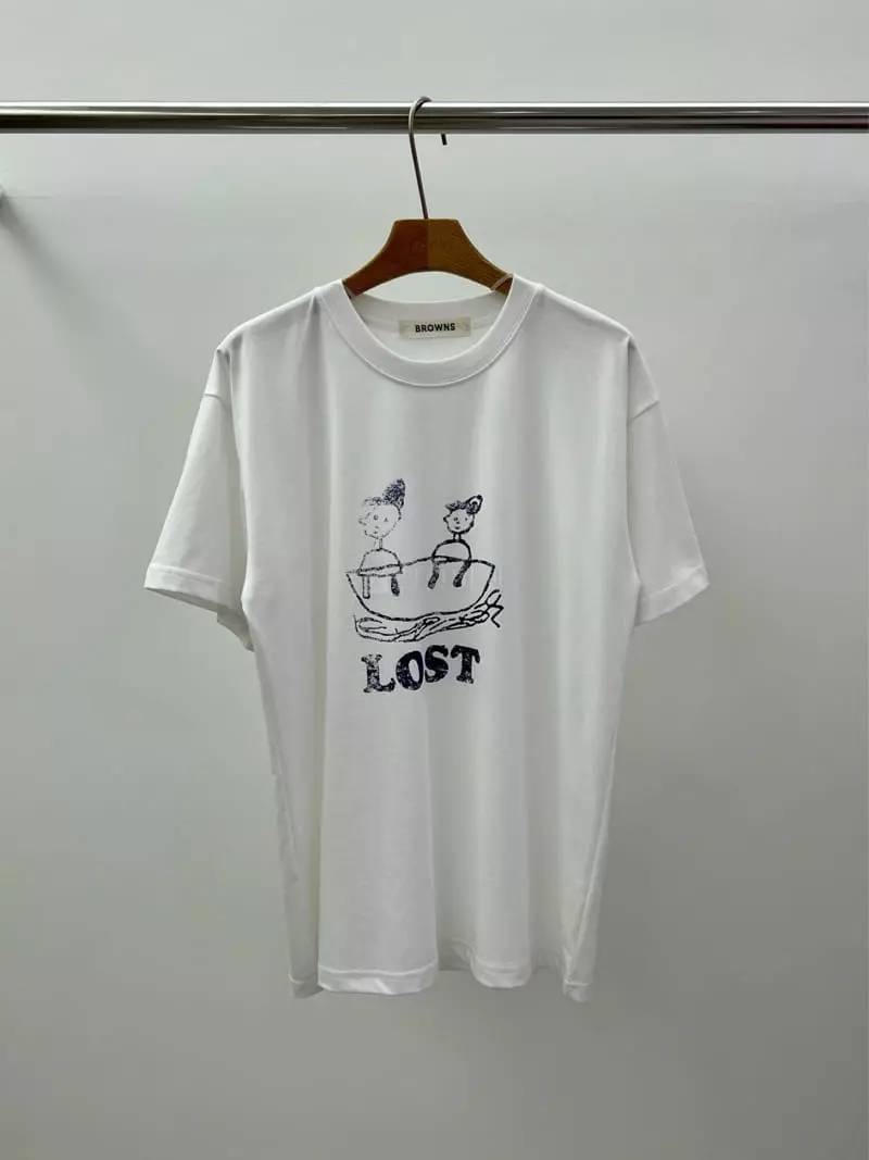 Browns - Korean Women Fashion - #momslook - Under Print Tee - 6