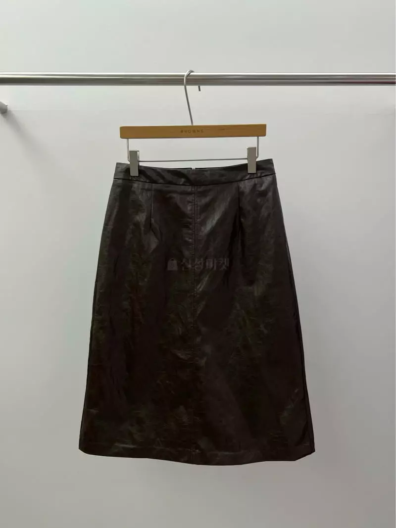 Browns - Korean Women Fashion - #womensfashion - Crack Leather Skirt - 6