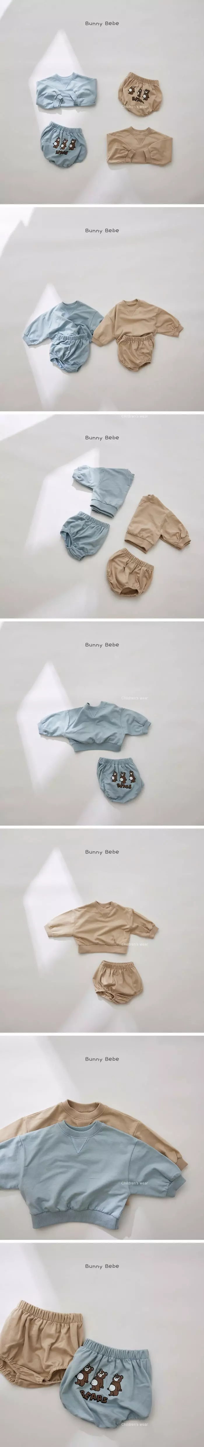 Bunny Bebe - Korean Baby Fashion - #babywear - Bear Three Top Bottom Set