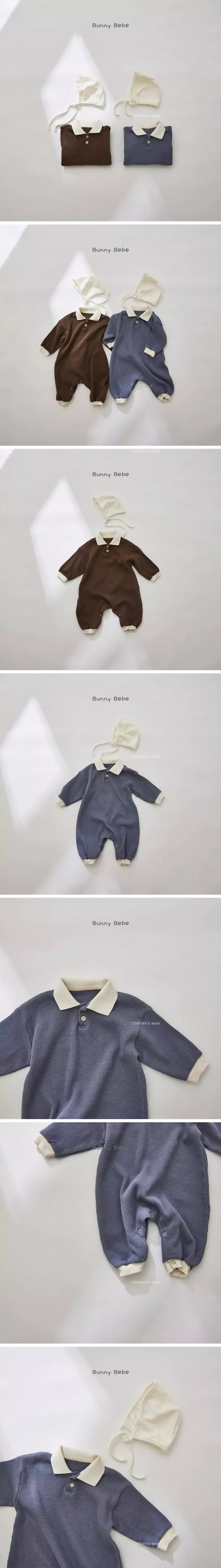 Bunny Bebe - Korean Baby Fashion - #onlinebabyshop - Waffle Collar Bodysuit