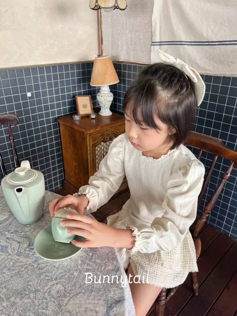 Bunnytail - Korean Children Fashion - #kidsstore - Eyelet Puff Tee - 11
