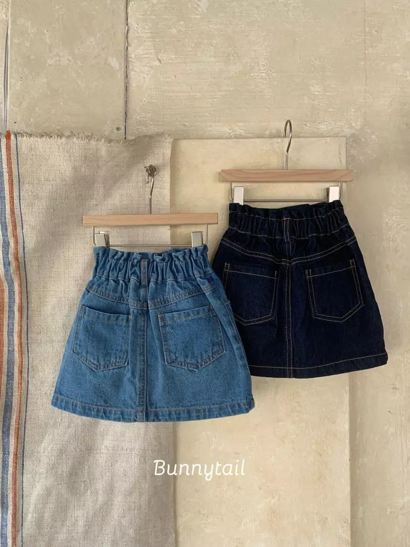 Bunnytail - Korean Children Fashion - #kidsstore - Frill Denim Skirt