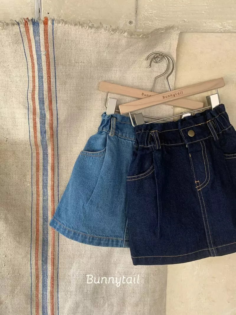 Bunnytail - Korean Children Fashion - #todddlerfashion - Frill Denim Skirt - 8