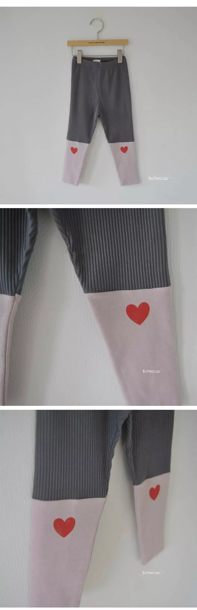 Buttercup - Korean Children Fashion - #littlefashionista - Heart Leggings - 4