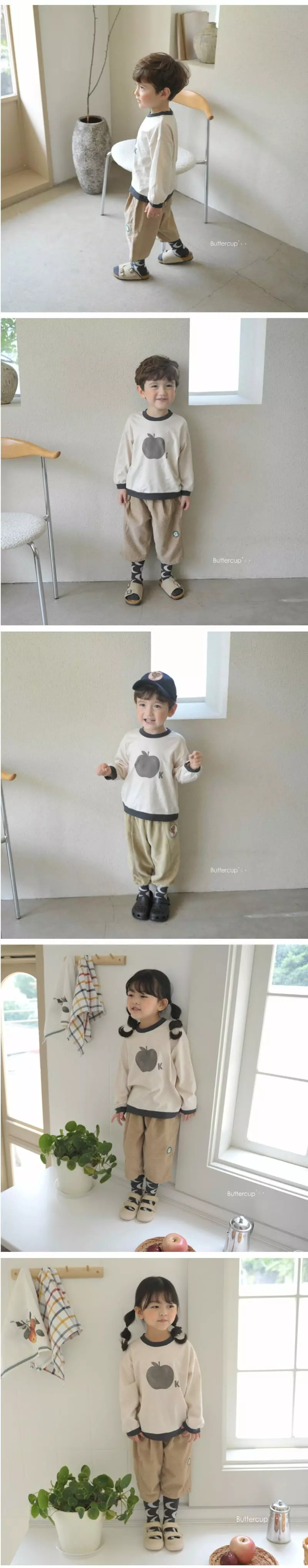 Buttercup - Korean Children Fashion - #toddlerclothing - Apple Color Stripes Tee - 3