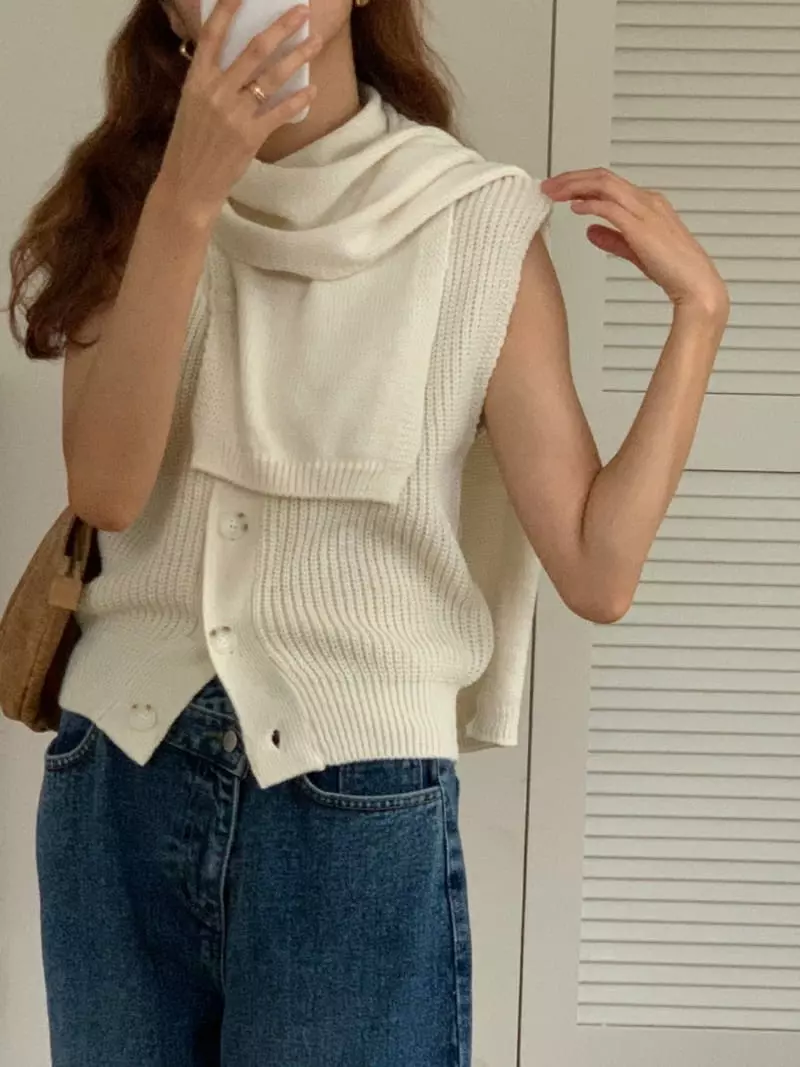 Chapter - Korean Women Fashion - #momslook - Muffler Knit Set - 9