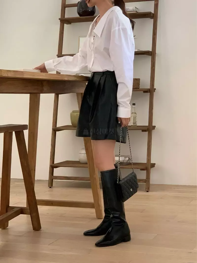 Chapter - Korean Women Fashion - #momslook - Simple Leaher Pants - 7