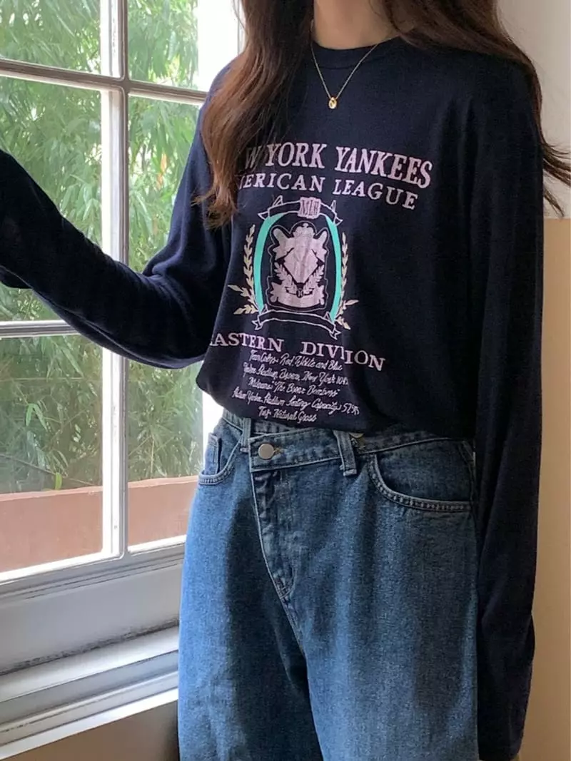 Chapter - Korean Women Fashion - #restrostyle - New York Tee - 4