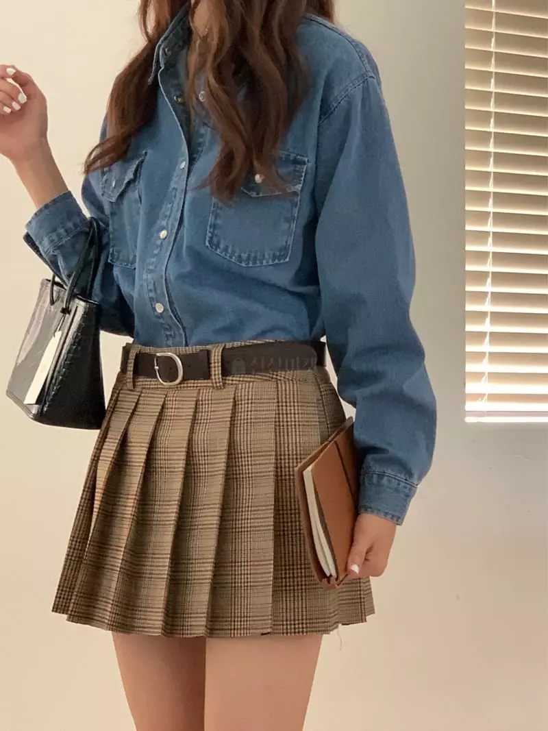 Chapter - Korean Women Fashion - #womensfashion - Blue Wasing Shirt